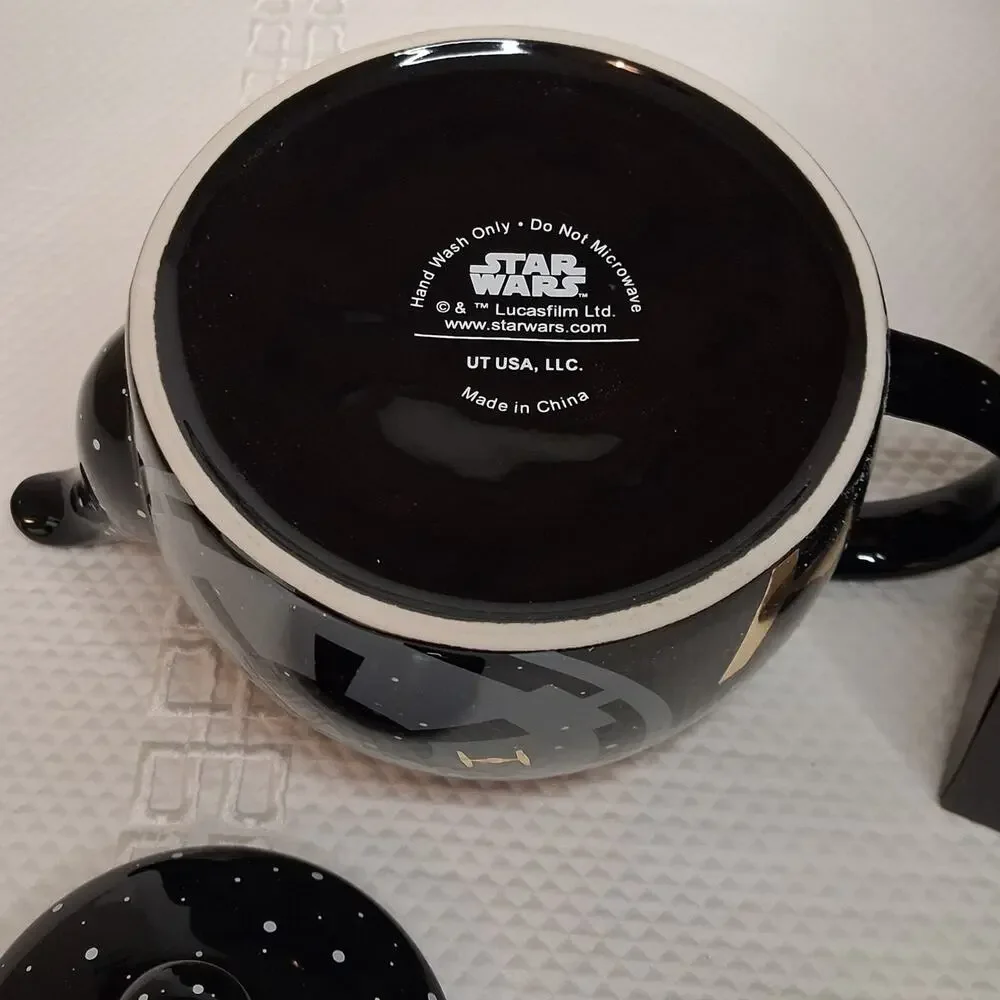 Star Wars Tea Pot Black Galactic Republic's Crest & Tie Fighters Lucasfilm New